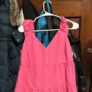 Pink Linen Maxi Summer Dress